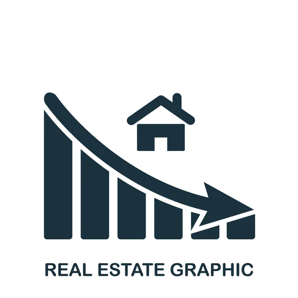 Real Estate Decrease Graphic icon. Mobile app, printing, web site icon. Simple element sing. Monochrome Real Estate Decrease Graphic icon illustration.