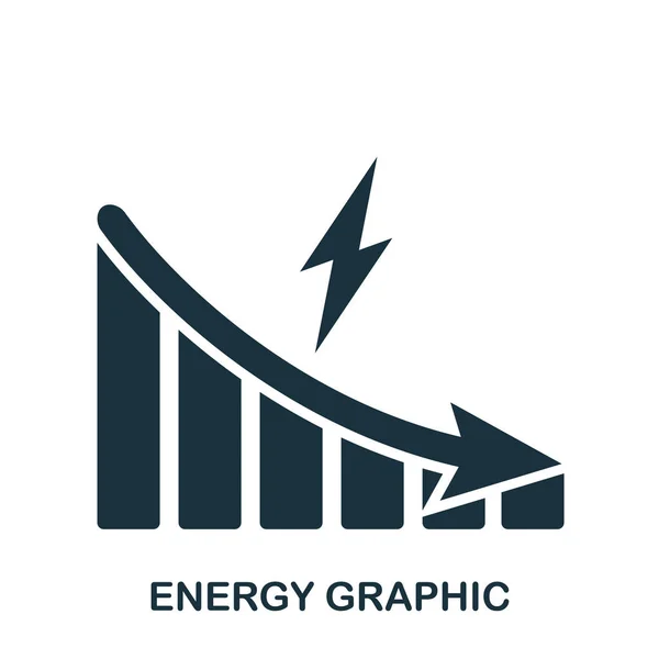 Energy Decrease Graphic icon. Mobile app, printing, web site icon. Simple element sing. Monochrome Energy Decrease Graphic icon illustration.