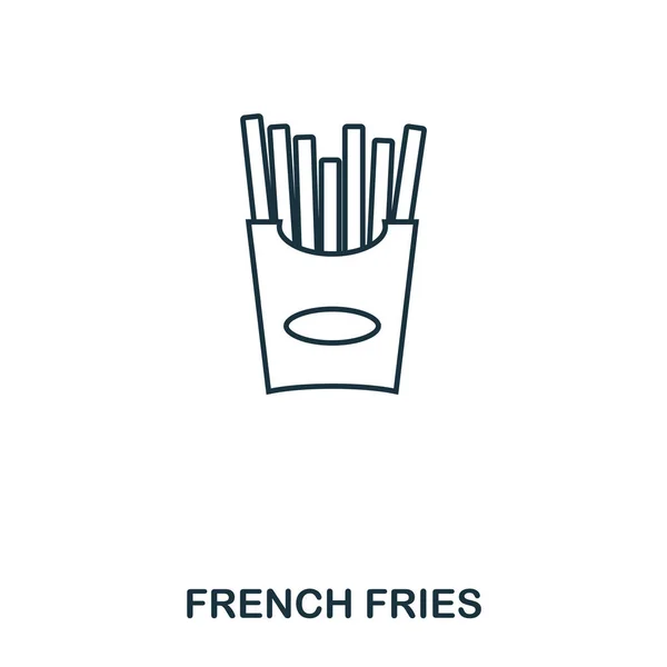 Enkel disposition pommes frites ikonen. Pixel perfekt linjära element. Pommes frites ikonen dispositionsformat för att använda i mobilappen, web Ui, skriva ut. — Stockfoto