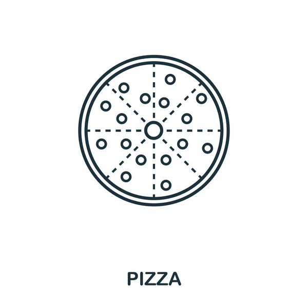 Icône Pizza contour simple. Élément linéaire parfait pixel. Style de contour d'icône de pizza pour l'utilisation dans l'application mobile, interface utilisateur Web, impression . — Photo