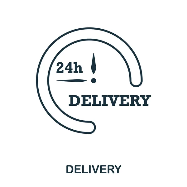 Simple outline Delivery icon. Pixel perfect linear element. Delivery icon outline style for using in mobile app, web UI, print. — Stock Photo, Image