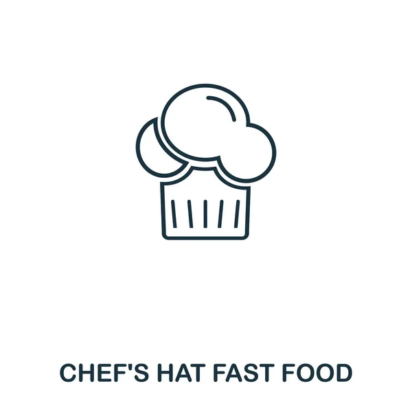 Simple outline Chef Hat icon. Pixel perfect linear element. Chef Hat icon outline style for using in mobile app, web UI, print.