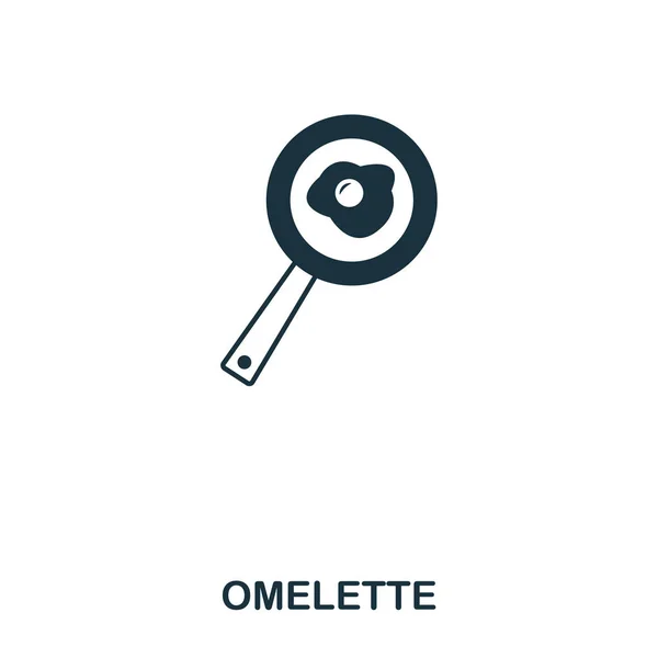 Egyszerű szerkezeti omlett ikonra. Pixel tökéletes lineáris elemet. Omlett ikon vázlat stílus részére használ-ban mozgatható app, webes felületen, nyomtatása. — Stock Vector