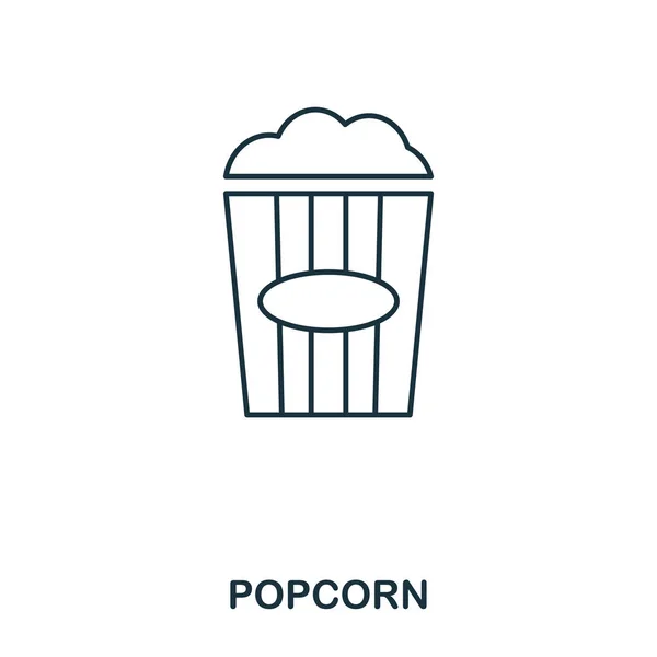 Простой контур значок попкорна. Пианино идеальный элемент. Попкорн иконка стиль для использования в мобильном приложении, веб-интерфейс, печать . — стоковый вектор