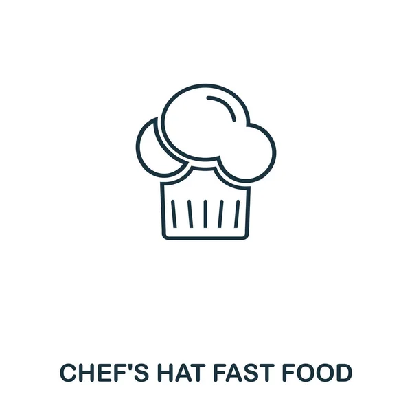 Esquema simple Chef Hat icono. Pixel elemento lineal perfecto. Chef Hat icono de estilo de esquema para su uso en la aplicación móvil, interfaz de usuario web, imprimir . — Archivo Imágenes Vectoriales
