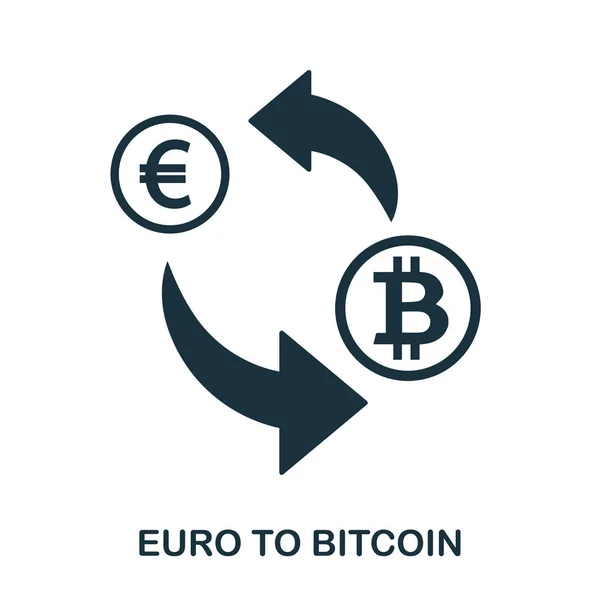 Εικονίδιο ευρώ για Bitcoin. Εφαρμογή για κινητά, εκτύπωση, το εικονίδιο ιστοχώρου. Απλό στοιχείο τραγουδούν. Μονόχρωμη εικόνα εικονίδιο ευρώ για το Bitcoin. — Φωτογραφία Αρχείου