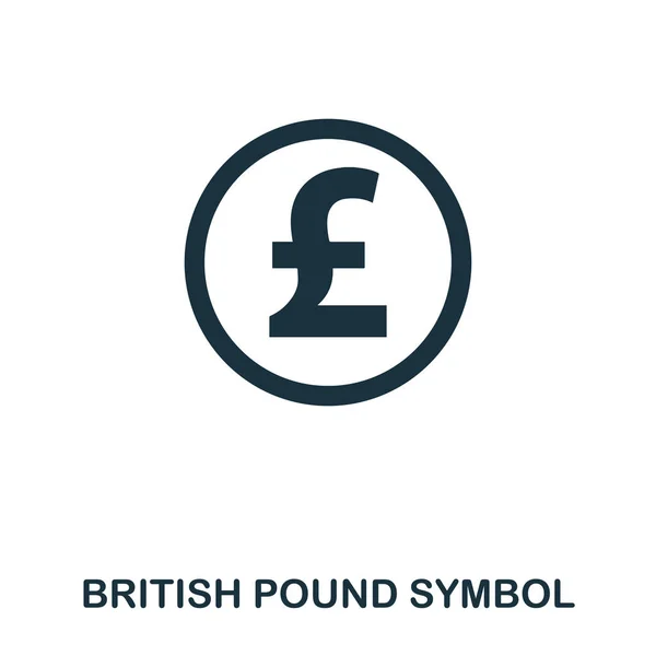 British Pound Symbol icon. Mobile app, printing, web site icon. Simple element sing. Monochrome British Pound Symbol icon illustration. — Stock Photo, Image