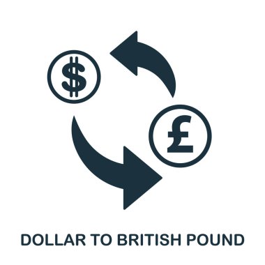 Doları için İngiliz Lirası simgesi. Baskı, mobil uygulaması web site simgesi. Basit öğe şarkı. Tek renkli doları için İngiliz Lirası simge tasarlamak.