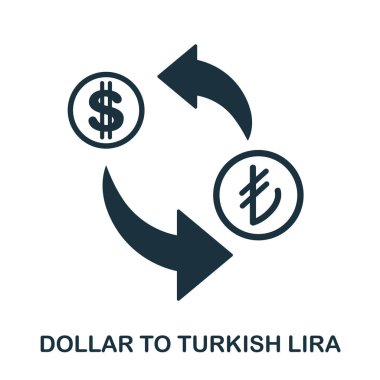 Doları için Türk Lirası simgesi. Baskı, mobil uygulaması web site simgesi. Basit öğe şarkı. Tek renkli doları için Türk Lirası simge tasarlamak.