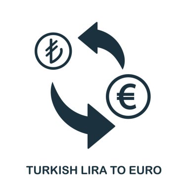 Türk Lirası için Euro simgesi. Baskı, mobil uygulaması web site simgesi. Basit öğe şarkı. Tek renkli Türk Lirası için Euro simge tasarlamak.