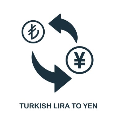 Türk Lirası için Yen simgesi. Baskı, mobil uygulaması web site simgesi. Basit öğe şarkı. Tek renkli Türk Lirası için Yen simge tasarlamak.