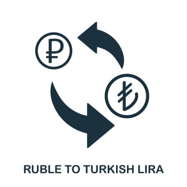Rublesi için Türk Lirası simgesi. Baskı, mobil uygulaması web site simgesi. Basit öğe şarkı. Tek renkli Rublesi için Türk Lirası simge tasarlamak.