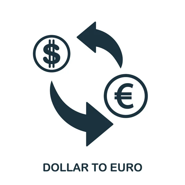 Icône Dollar en Euro. Application mobile, impression, icône du site Web. Élément simple chanter. Illustration de l'icône Dollar monochrome en Euro . — Image vectorielle