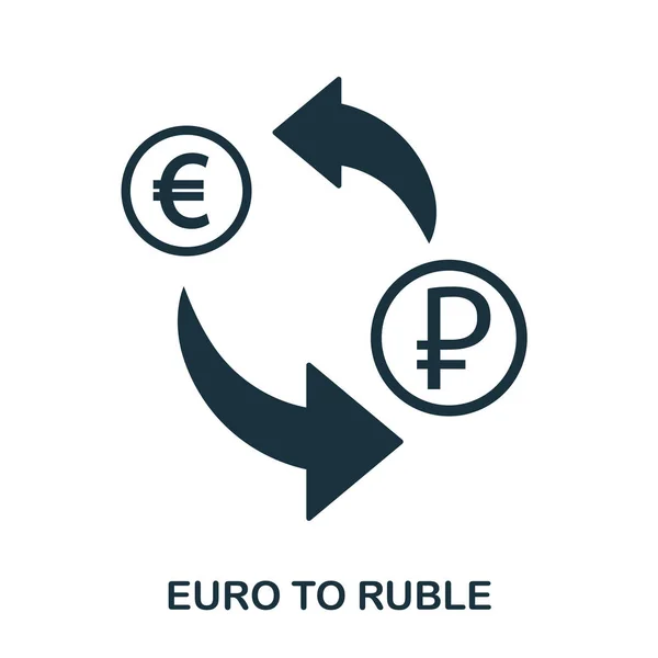 Euro-rubel ikonra. Mobil app, nyomtatás, webhely ikonra. Egyszerű elem énekelni. Fekete-fehér Euro-rubel ikon illusztráció. — Stock Vector