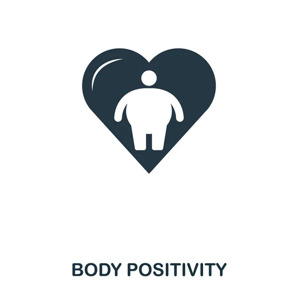 Kroppen positivitet ikonen. Mobil app, utskrift, webbplats ikonen. Enkelt element sjunga. Monokrom kropp positivitet ikon illustration. — Stock vektor