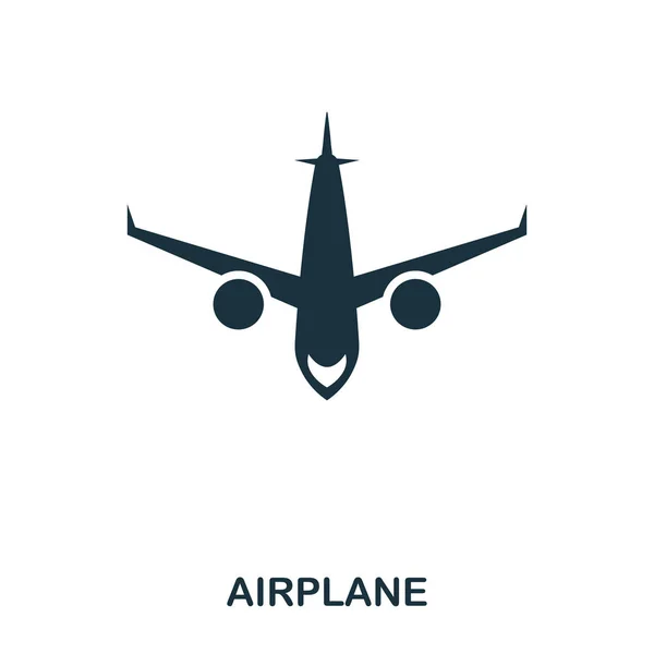 Repülőgép ikon. Mobil app, nyomtatás, webhely ikonra. Egyszerű elem énekelni. Fekete-fehér repülőgép ikon illusztráció. — Stock Vector