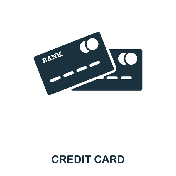 Icono de tarjeta de crédito. Aplicación móvil, impresión, icono del sitio web. Elemento simple cantar. Ilustración del icono de la tarjeta de crédito monocromática . — Vector de stock