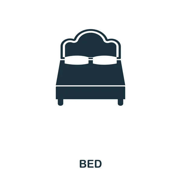 Bed icon. Mobile app, printing, web site icon. Simple element sing. Monochrome Bed icon illustration. — Stock Photo, Image