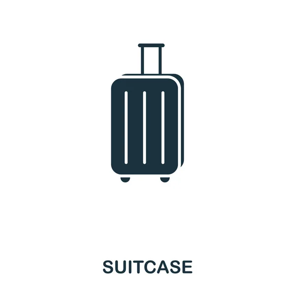 Suitcase icon. Mobile app, printing, web site icon. Simple element sing. Monochrome Suitcase icon illustration.
