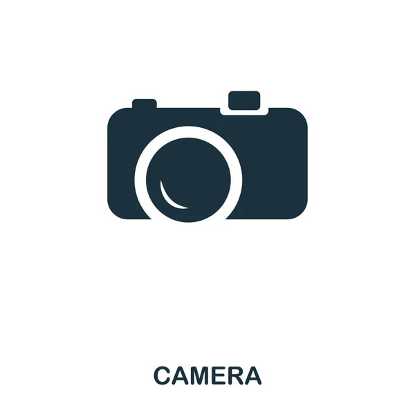 Kameraikonen. Mobil app, utskrift, webbplats ikonen. Enkelt element sjunga. Svartvit kamera ikon illustration. — Stockfoto