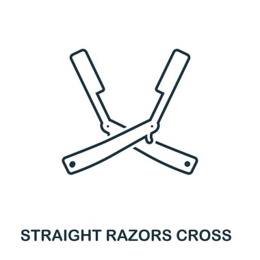 Düz jilet çapraz simgesi. Düz stil simgesi tasarım. UI. Düz jilet çizimi simge çapraz. Beyaz izole piktogram. Web tasarımında kullanıma hazır, apps, yazılım, yazdırma.