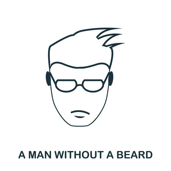 Un homme sans barbe icône. Design d'icône de style plat. L'assurance chômage. Illustration d'un homme sans icône de barbe. Pictogramme isolé sur blanc. Prêt à l'emploi dans la conception web, applications, logiciels, impression . — Photo