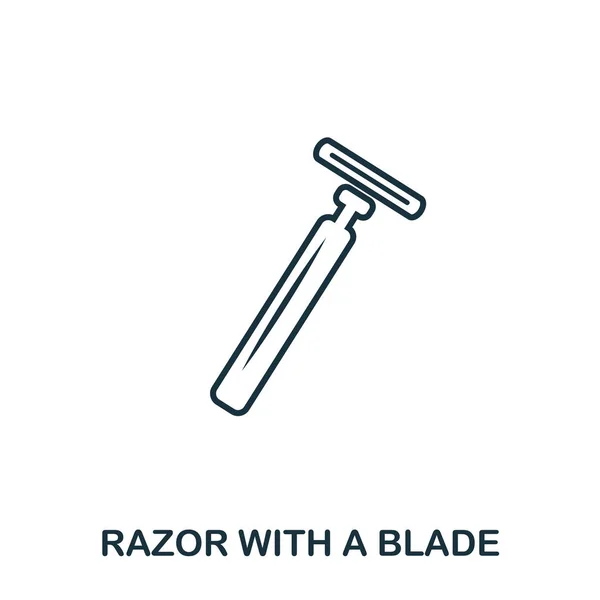 Razor With A Blade icon. Flat style icon design. UI. Illustration of razor with a blade icon. Pictogram isolated on white. Ready to use in web design, apps, software, print. — Stock Photo, Image