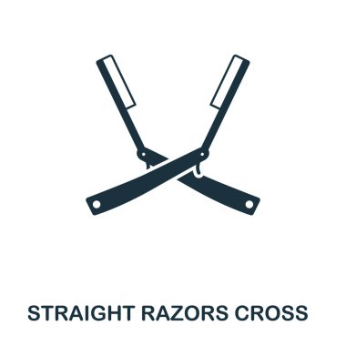 Düz jilet çapraz simgesi. Düz stil simgesi tasarım. UI. Düz jilet çizimi simge çapraz. Beyaz izole piktogram. Web tasarımında kullanıma hazır, apps, yazılım, yazdırma.