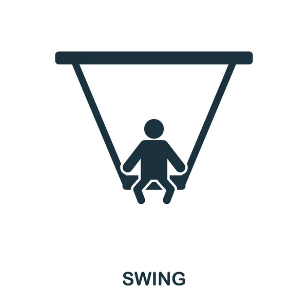 Swing-Ikone. Mobile Apps, Drucken und mehr Nutzung. einfaches Element singen. Illustration der monochromen Schaukel. — Stockfoto