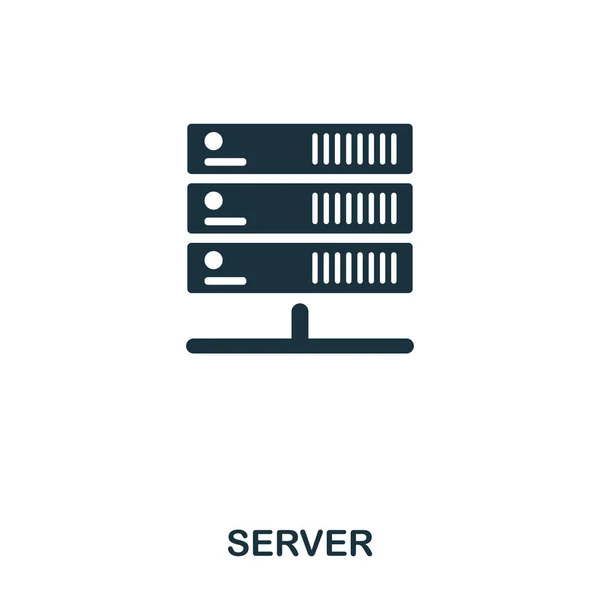 Icona del server. Design icona in stile linea. Interfaccia utente. Illustrazione dell'icona del server. Pittogramma isolato su bianco. Pronto per l'uso in web design, applicazioni, software, stampa . — Foto Stock