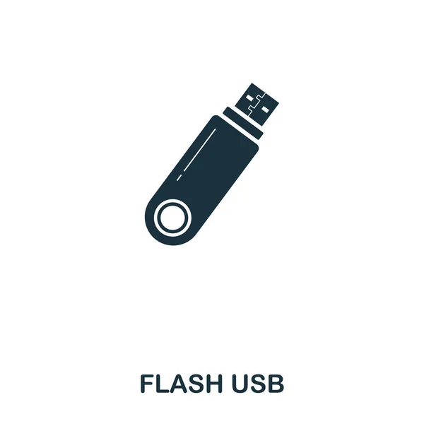 Flash icône USB. Conception d'icône de style ligne. L'assurance chômage. Illustration de l'icône flash USB. Pictogramme isolé sur blanc. Prêt à l'emploi dans la conception web, applications, logiciels, impression . — Image vectorielle