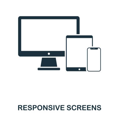 Duyarlı ekran simgesi. Çizgi stili simgesi tasarım. UI. Duyarlı ekran simgesi Illustration. Beyaz izole piktogram. Web tasarımında kullanıma hazır, apps, yazılım, yazdırma.