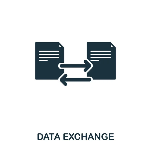 Ikona dat serveru Exchange. Čáry styl ikony designu. UI. Obrázek ikony výměnu údajů. Piktogram izolované na bílém. Připraven k použití v návrhu webové stránky, aplikace, software, tisk. — Stockový vektor