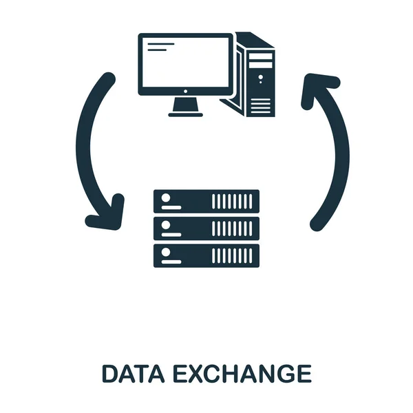 Icona Scambio dati server. Design icona in stile linea. Interfaccia utente. Illustrazione dell'icona dello scambio di dati del server. Pittogramma isolato su bianco. Pronto per l'uso in web design, applicazioni, software, stampa . — Vettoriale Stock