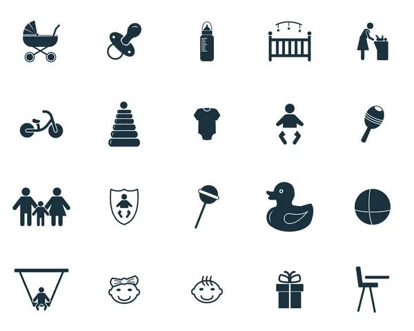 Set di icone per bambini. Collezione di simboli di qualità premium. Set icona bambino elementi semplici . — Foto Stock