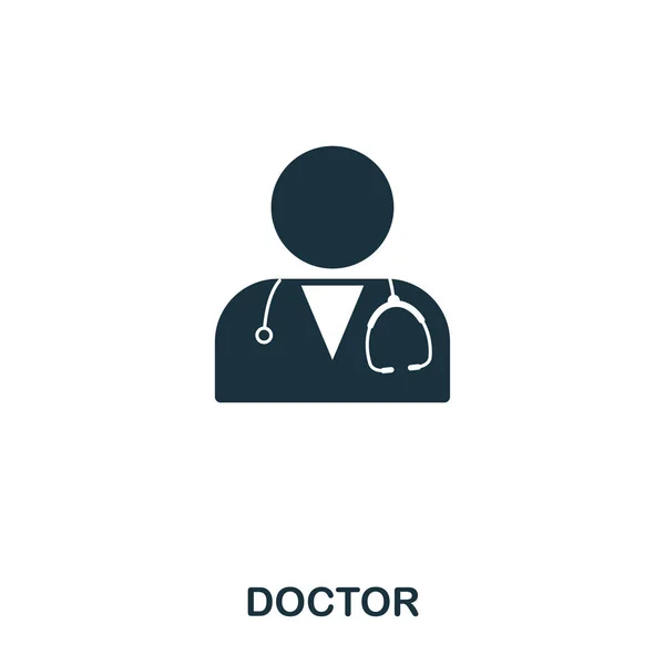 Icono médico. Diseño de icono de estilo de línea. Interfaz. Ilustración del icono del médico. Pictograma aislado en blanco. Listo para usar en diseño web, aplicaciones, software, impresión . —  Fotos de Stock