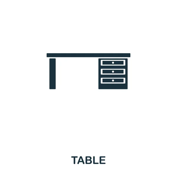 Icona del tavolo. Design icona in stile linea. Interfaccia utente. Illustrazione dell'icona della tabella. Pittogramma isolato su bianco. Pronto per l'uso in web design, applicazioni, software, stampa . — Foto Stock