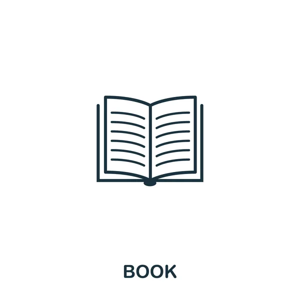 Icono del libro. Diseño de icono de estilo de línea. Interfaz. Ilustración del icono del libro. Pictograma aislado en blanco. Listo para usar en diseño web, aplicaciones, software, impresión . — Foto de Stock