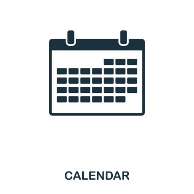 Devicescalendar simgesi. Çizgi stili simgesi tasarım. UI. Takvim simgesini Illustration. Beyaz izole piktogram. Web tasarımında kullanıma hazır, apps, yazılım, yazdırma.