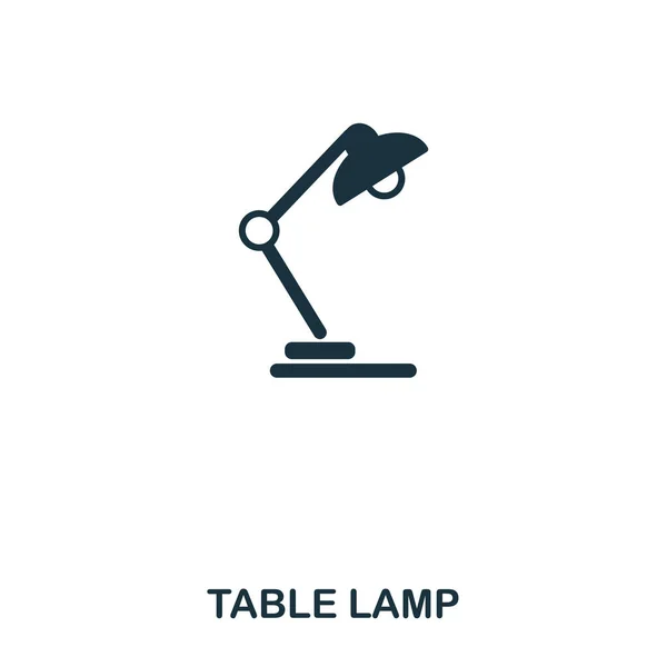 Pictograma lampă de masă. Design pictogramă stil linie. UI. Ilustrație de pictogramă lampă de masă. Pictogramă izolată pe alb. Gata de utilizare în web design, aplicații, software, imprimare . — Vector de stoc