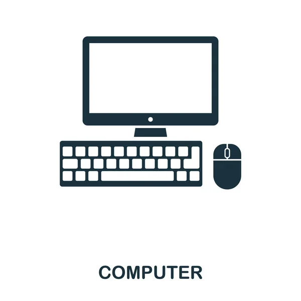 Geräte-Computer-Symbol. Linie Stil-Icon-Design. ui. Illustration des Computersymbols. Piktogramm auf weiß isoliert. einsatzbereit in Webdesign, Apps, Software, Print. — Stockvektor