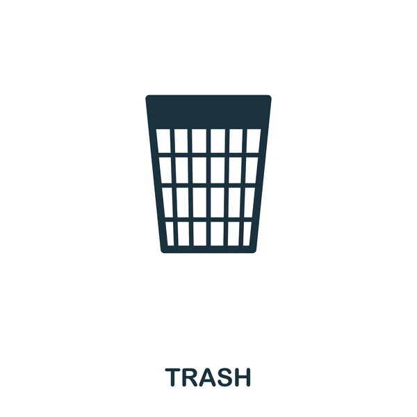 Mülleimer. Linie Stil-Icon-Design. ui. Illustration des Trash-Symbols. Piktogramm auf weiß isoliert. einsatzbereit in Webdesign, Apps, Software, Print. — Stockvektor