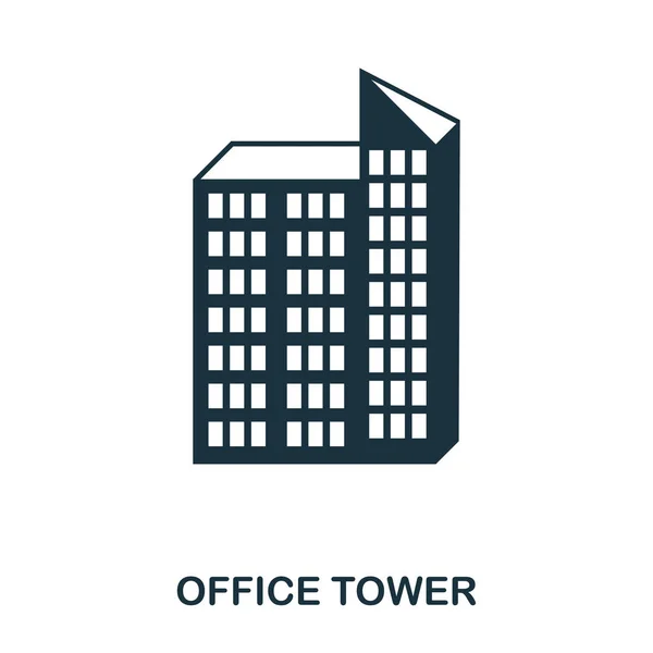 Office Tower ikonra. Vonal stílus ikon tervezés. UI. Office tower ikon illusztrációja. Piktogram elszigetelt fehér. Készen áll a használatra, a web design, alkalmazások, szoftverek, nyomtatása. — Stock Vector