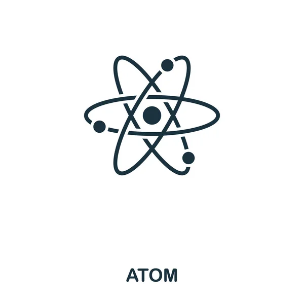 Atom アイコン。ラインのスタイル アイコン デザイン。Ui。Atom アイコンのイラスト。ピクトグラムは、白で隔離。Web デザインで使用する準備ができている、アプリケーション、ソフトウェア、印刷します。. — ストック写真