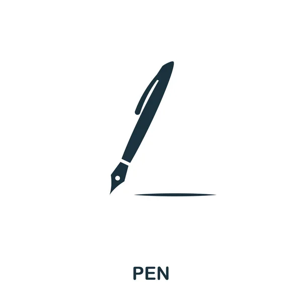 ペンのアイコン。ラインのスタイル アイコン デザイン。Ui。ペンのアイコンのイラスト。ピクトグラムは、白で隔離。Web デザインで使用する準備ができている、アプリケーション、ソフトウェア、印刷します。. — ストック写真