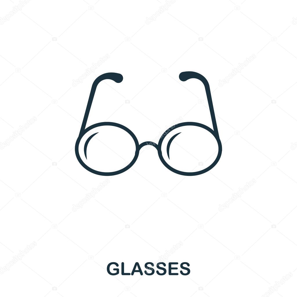 Glasses icon. Line style icon design. UI. Illustration of glasses icon. Pictogram isolated on white. Ready to use in web design, apps, software, print.