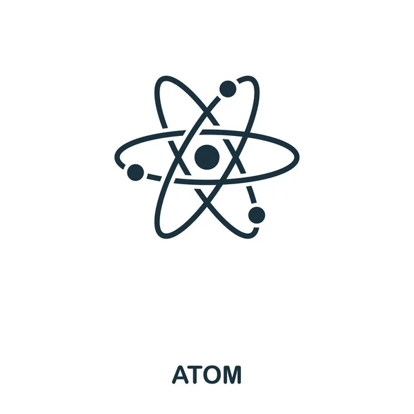 Atom-ikonen. Line stil ikon design. UI. Illustration av atom-ikonen. Piktogram isolerade på vitt. Redo att använda i webbdesign, appar, programvara, skriva ut. — Stock vektor