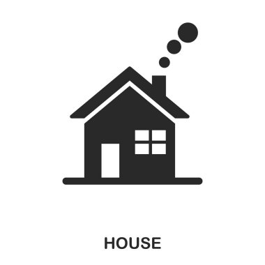 House simge. Çizgi stili simgesi tasarım. UI. Ev simgesini Illustration. Beyaz izole piktogram. Web tasarımında kullanıma hazır, apps, yazılım, yazdırma.
