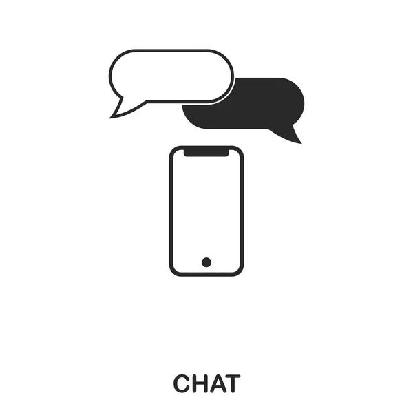 Icona chat. Design icona in stile linea. Interfaccia utente. Illustrazione dell'icona della chat. Pittogramma isolato su bianco. Pronto per l'uso in web design, applicazioni, software, stampa . — Vettoriale Stock