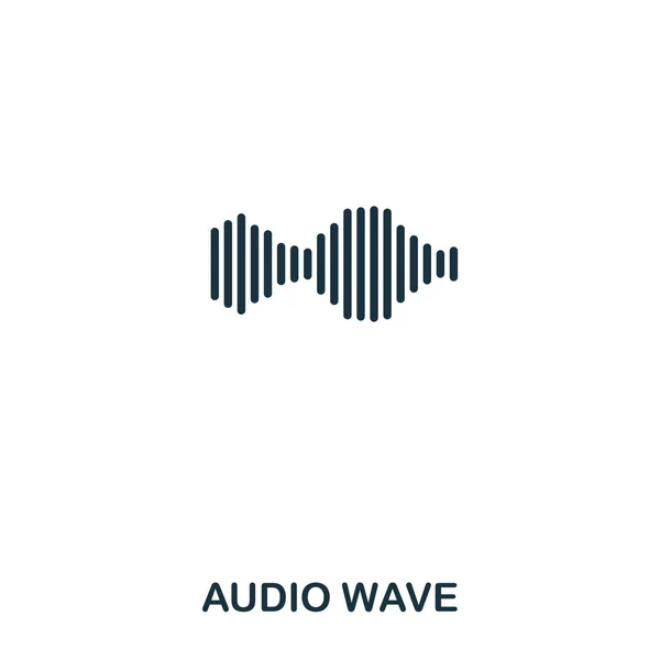 Audio-Wave-Symbol. Linie Stil-Icon-Design. ui. Illustration des Audio Wave Symbols. Piktogramm auf weiß isoliert. einsatzbereit in Webdesign, Apps, Software, Print. — Stockfoto